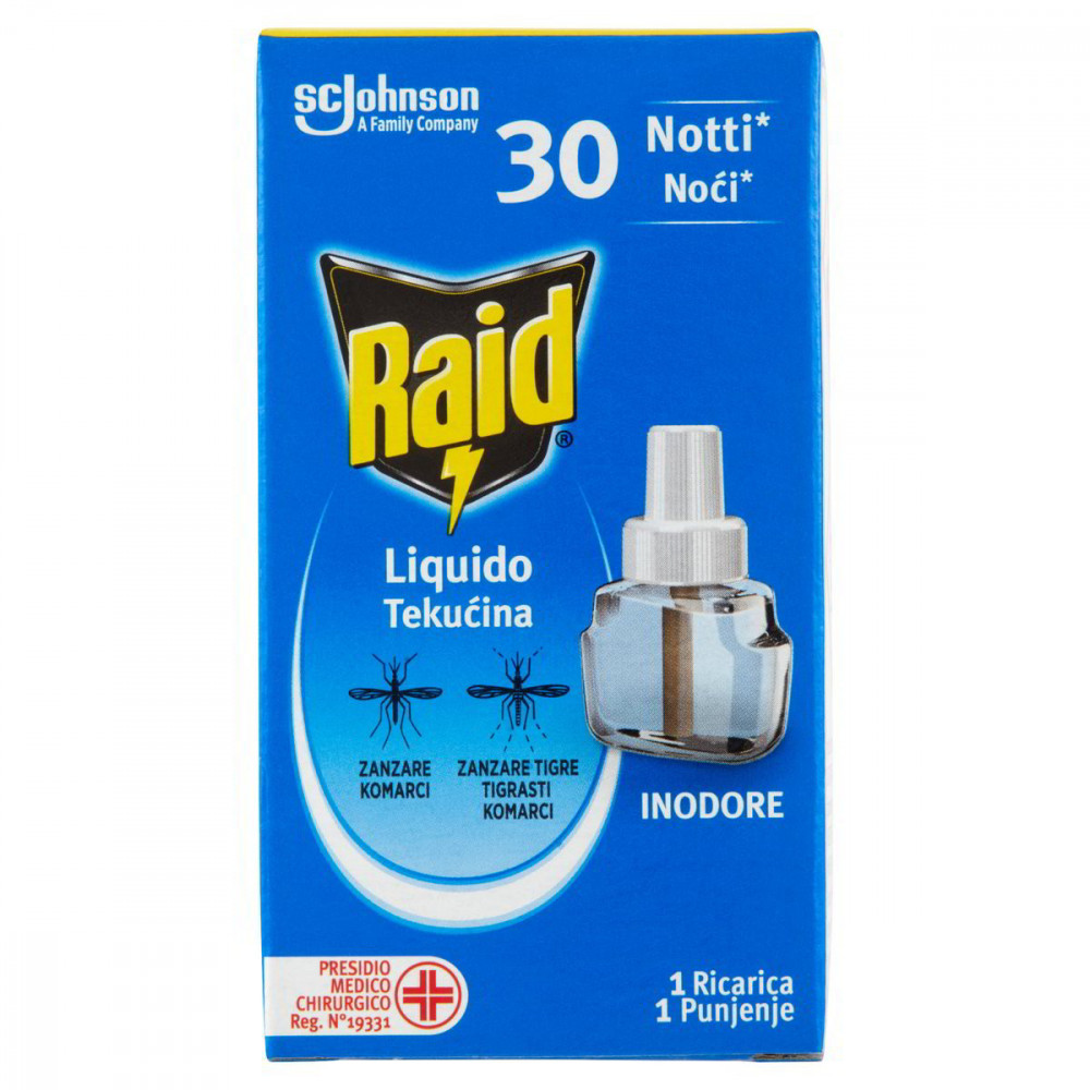 RAID INSETTICIDA LIQUIDO RICARICA 30 NOTTI PZ. 1