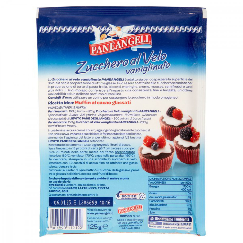 CAMEO PANEANGELI ZUCCHERO A VELO VANIGLIATO 125gr