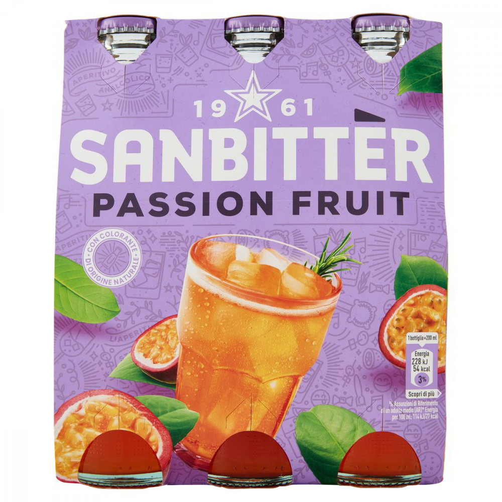 Sanbitter passion fruit aperitív bez alkoholu 3x200ml