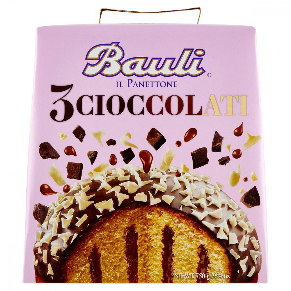 BAULI PANETTONE AI 3 CIOCCOLATI  750gr