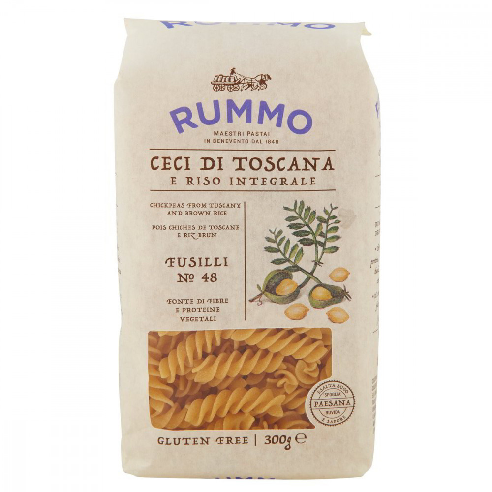 Rummo bezlepkové cestoviny Fusilli n.48 toskánsky cícer a celozrnná ryža 300g