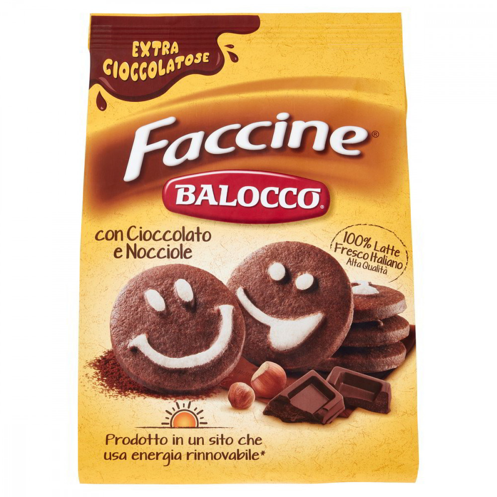 Balloco faccine sušienky s čokoládou a orieškami 700g