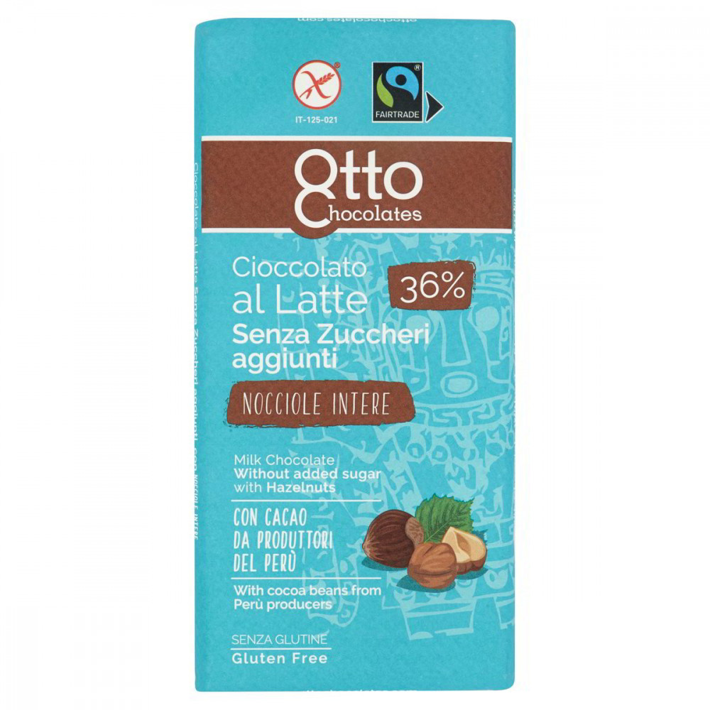 TAVOLETTA CIOCCOLATO LATTE NOCCIOLA S/ZUCCHERO BIO